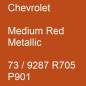 Preview: Chevrolet, Medium Red Metallic, 73 / 9287 R705 P901.